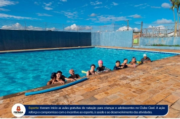 Início das aulas gratuitas de natação em Itatinga