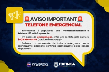 Aviso Importante – Telefone Emergencial
