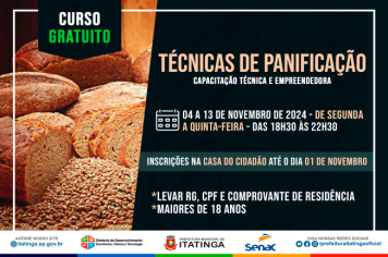 Curso: Técnicas Básicas de Panificação