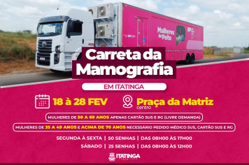   CARRETA DA MAMOGRAFIA EM ITATINGA