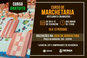 Curso Gratuito de Marchetaria – Artesanato em Madeira
