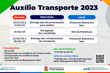 AUXÍLIO TRANSPORTE 2023 