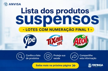 Lista de Produtos Suspensos
