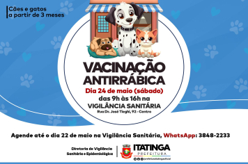 VACINAÇÃO CONTRA RAIVA - MAIO
