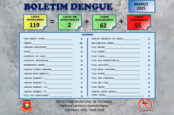 BOLETIM DA DENGUE - MARÇO 