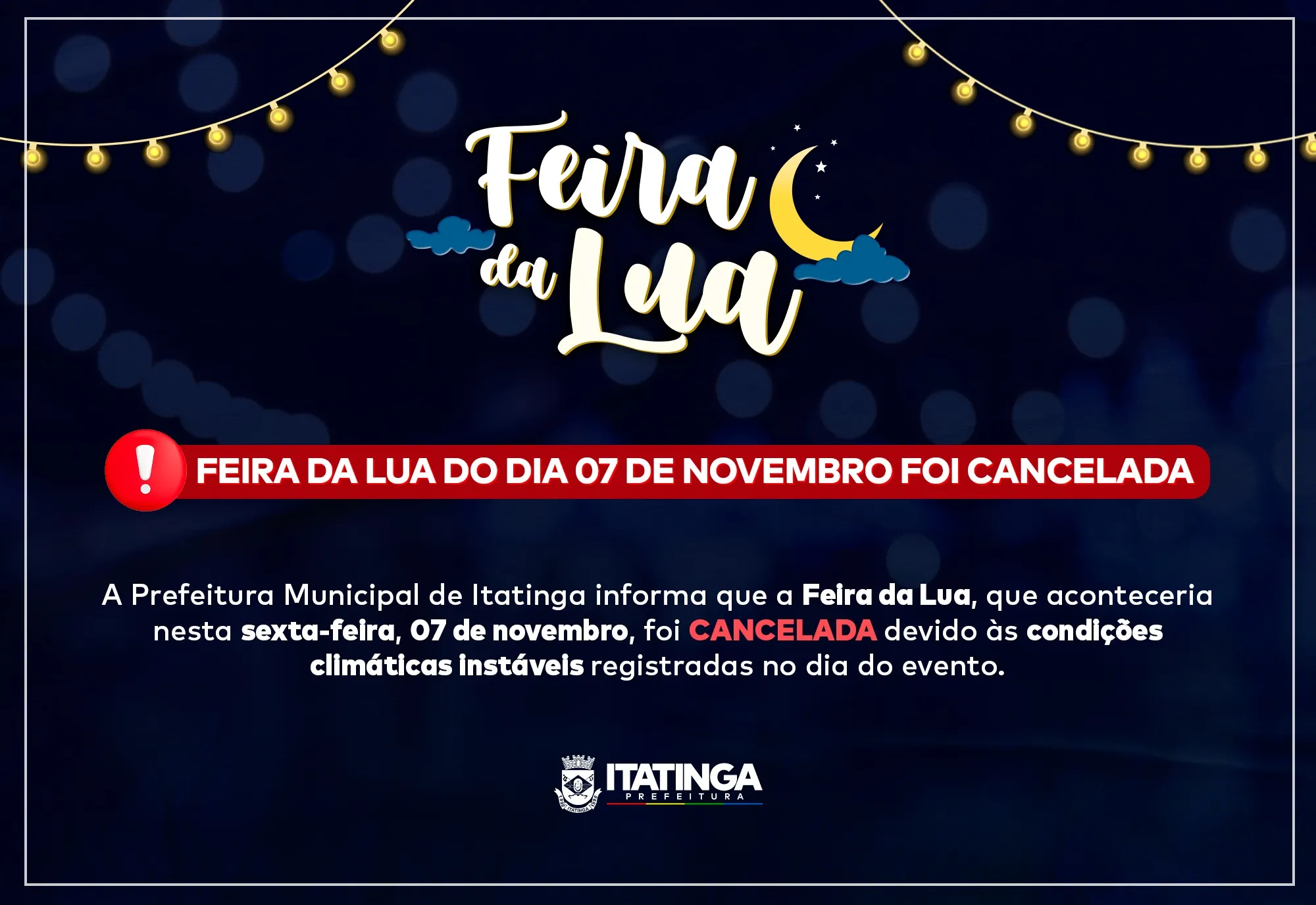 FEIRA DA LUA CANCELADA