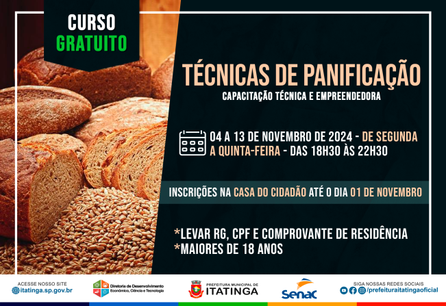 Curso: Técnicas Básicas de Panificação