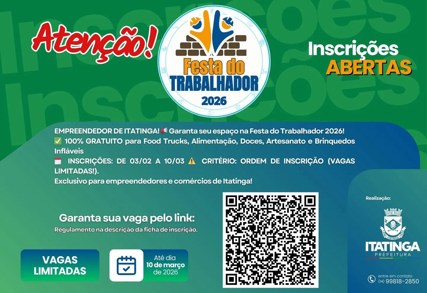 Credenciamento para a Festa do Trabalhador