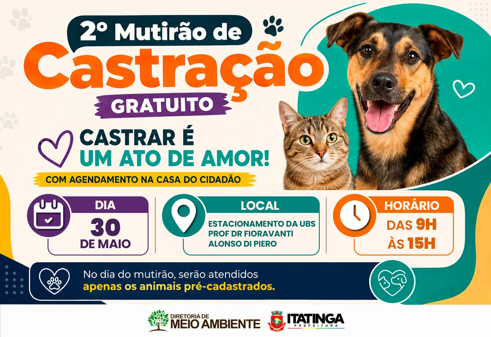 2º Mutirão de Castração Gratuito