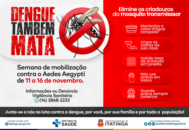 Semana de Mobilização contra o Aedes Aegypti em Itatinga!