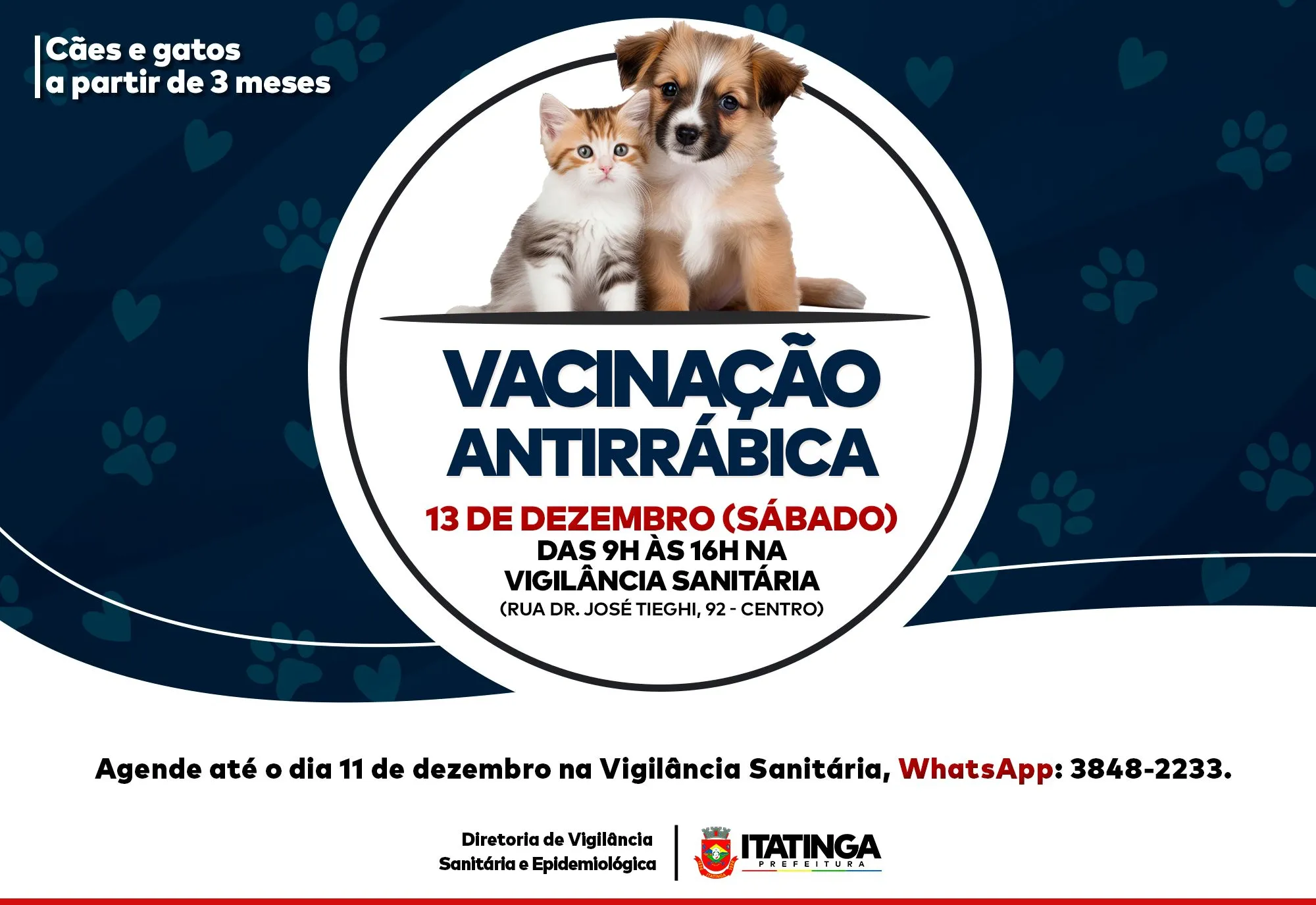 VACINAÇÃO CONTRA A RAIVA – DEZEMBRO