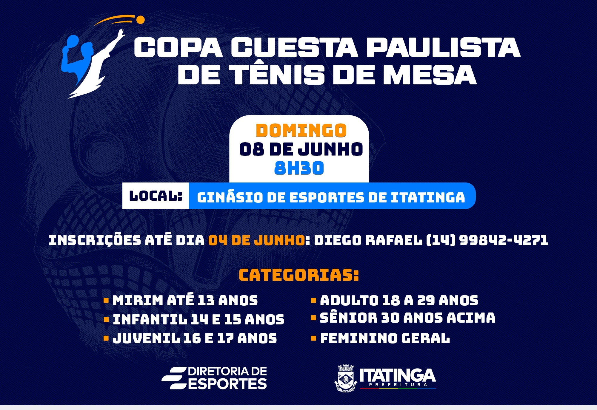 Vem aí a Copa Cuesta Paulista de Tênis de Mesa!