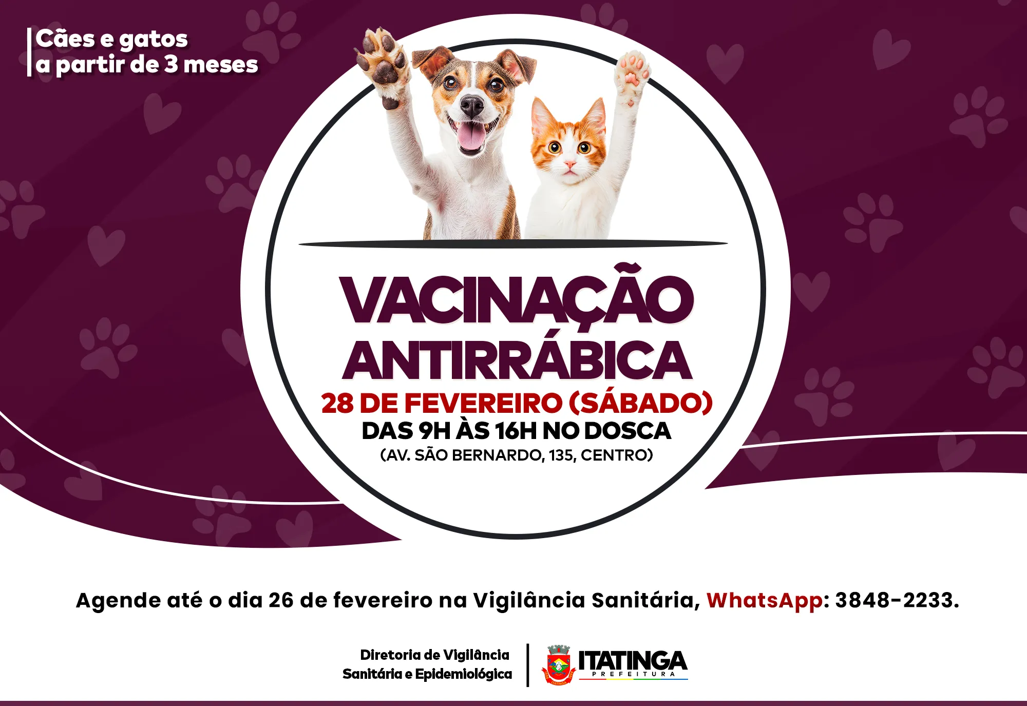 VACINAÇÃO CONTRA RAIVA - FEVEREIRO