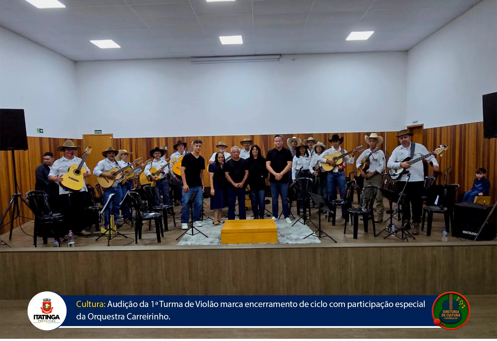 Audição da 1ª Turma de Violão marca encerramento de ciclo com participação da Orquestra Carreirinho