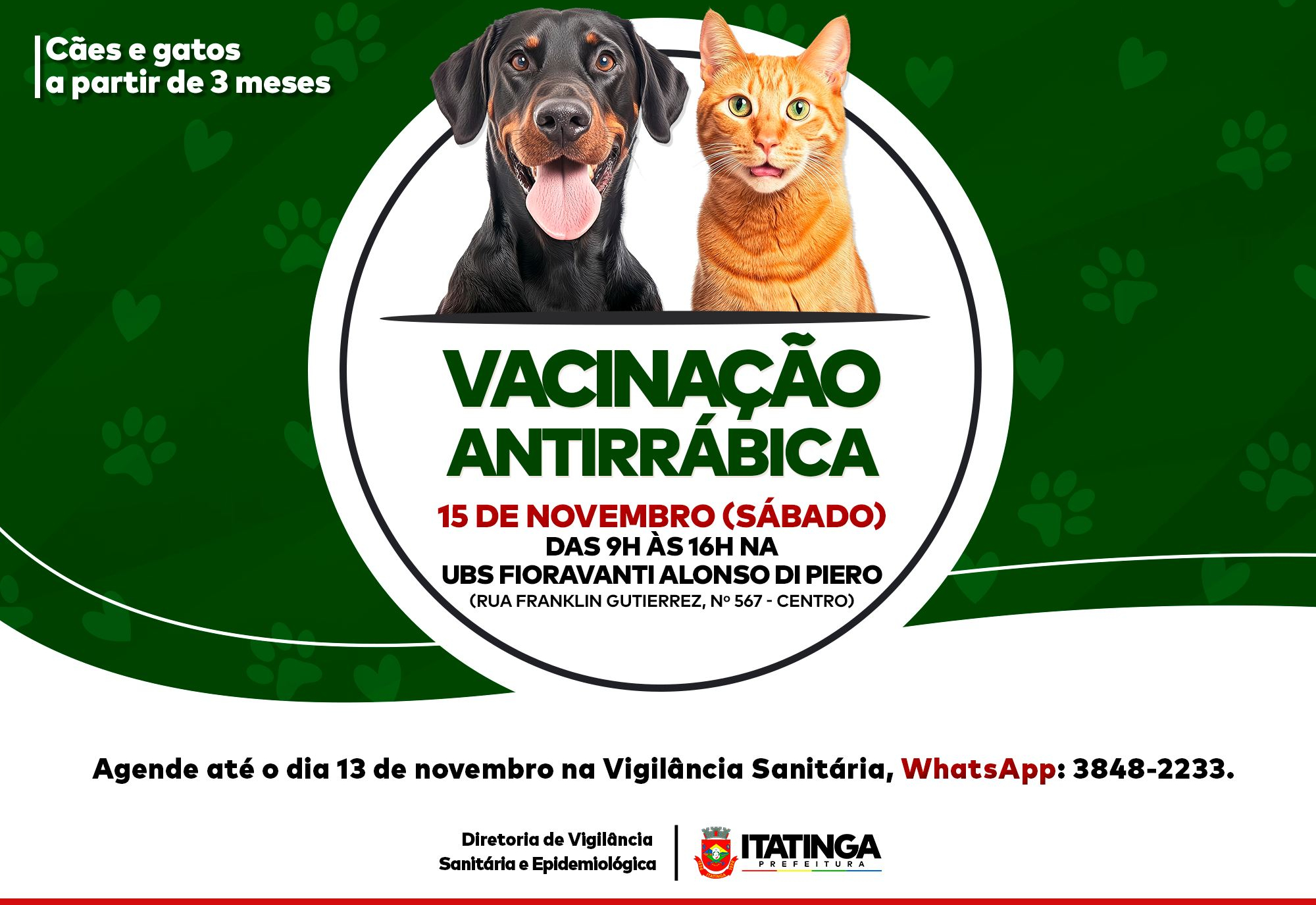 VACINAÇÃO CONTRA RAIVA - NOVEMBRO